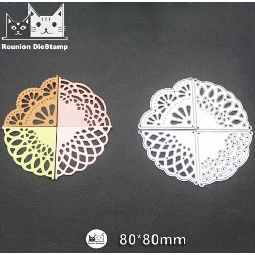 Reunion Fan-shaped Lace Metal Cutting Dies Embossing Mold DIY Scrapbooking Album Paper Craft Knife Mould Blade Punch Stencils
