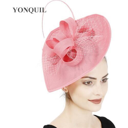 Women Gorgeous Big Wedding Hat Fascinator Headband Elegant Bridal Marry Hair Accessories With Mesh Headpiece Fashion Occasion