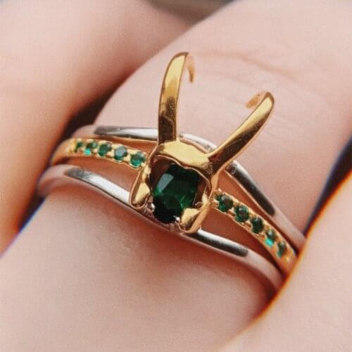 Superhero Thor Loki Helmet Pack of 3 Stacking Unisex Gold-plating Rings Men Charm Jewelry Women Valentines Day Gift 2021 New