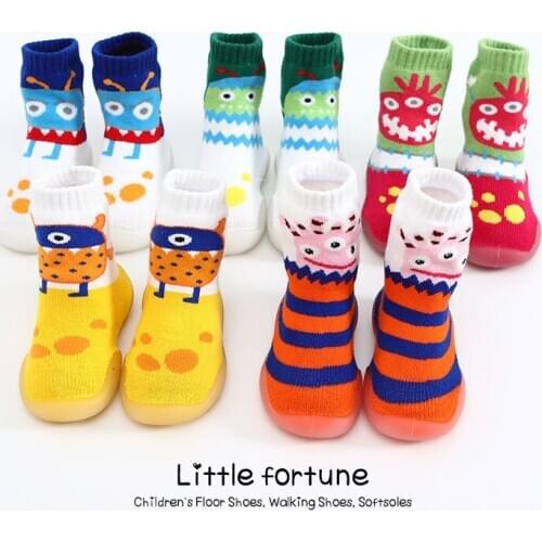 Baby Toddler Winter FloorAnti-Dropping Heel Kids Warm Socks Walking Shoes 5Sizes 5Colors PMENGCHU