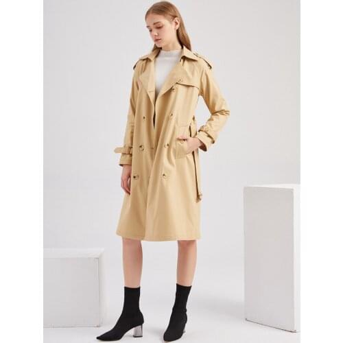 Womens Trench Coat Long Fashion Classic Double Breasted Coat 2021 Spring Autumn Windbreaker Female Long Sleeve Lapel Coats