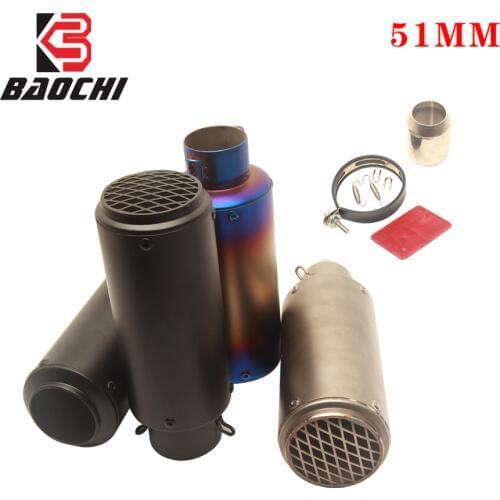 Universal Motorcycle Exhaust Pipe Muffler Escape Scooter Muffler 51MM for Ninja300 CBR500 CBR300 Z750 Z800 Z250 R3 R1 Zx10R MT09