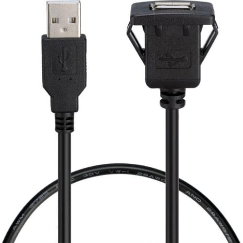 USB2.0 Extension Dash Mount Cable For Car Boat Motorcycle Flush Dashboard