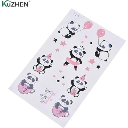 Waterproof Temporary Tattoo Sticker Lovely Balloon Panda Animals Tatto Flash Tatoo Fake Tattoos Removable For Kids Men Women