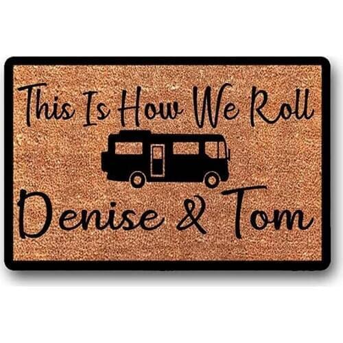 This is How We Roll Doormat - Personalized Custom Coir Door Mat - Class A Rv Motorhome Camper