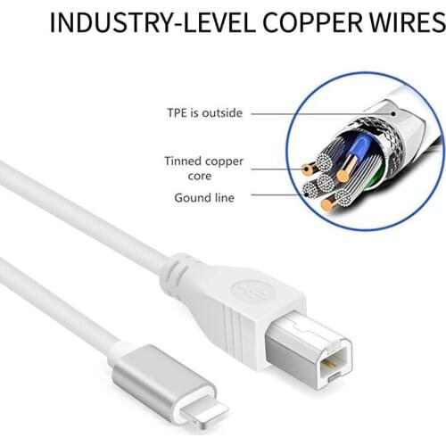 Music MIDI USB To Lightning To MIDI Type B OTG High Speed Cable For iPhone iPad Cable for Apple 10.3 Piano Support Drop shipping