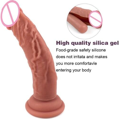 XXL HugeDildo with Powerful Suction Cup Realistic Penis Flexible G-spot Dildo with Curved Shaft and Ball Anal Sex Adult Toys