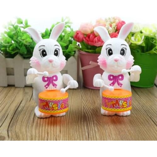 1pc Cartton Rabbit Drumming Clockwork Wind-Up Toys for Children Funny Game Educational Baby Birthday Surprises Newest