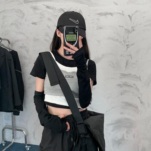 Women Tanks Tops 2021 Spring Splicing Sling Womens Vest Top Camis Crop Top For Women