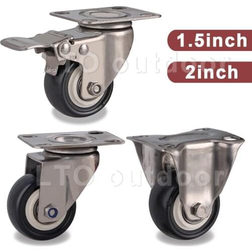 1PCS Stainless Steel Swivel Casters Industrial Heavy Duty Caster Caster Furniture Caster Noiseless Wheel