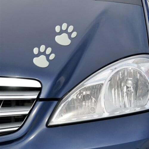 2PCS Car Sticker 3D Animal Dog Cat Bear Foot Prints Auto Accessories for Land Rover Range Rover/Evoque/Freelander/Discovery