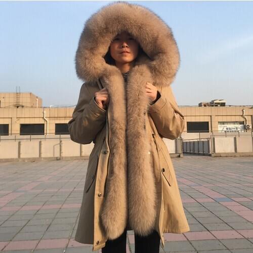 2020 real parkas Rabbit fur liner thick warm winter fashion new real fur coat
