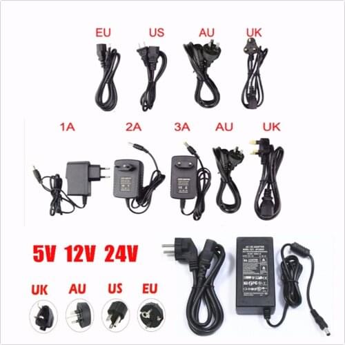 EU/US AC 85-245V To DC 5V/12V24V/ 1A 2A 3A 5A 6A 8A 10A Power Supply Adapter Driver Switch For 3528 530 5050 Strip LED