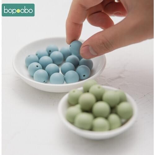 Bopoobo Baby Teether 12MM/15MM/20MM Dropping Silicone INS Style Beads Children DIY Handmade Toy Baby Molars NO FPA Edible Safe