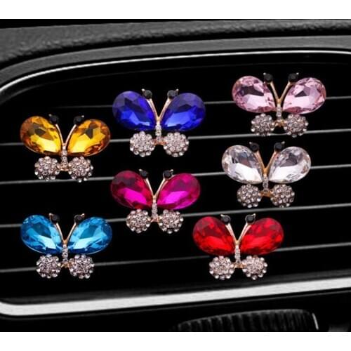 Color drill butterfly Style car air freshener perfume bottle diffuser in the auto Air conditioner outlet vent air Perfume clip