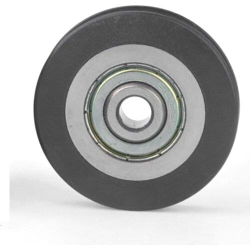 6*39*8mm Shift Door Pulley, Concave Wheel U Groove, Wire Rope Over Line Wheel, Rubber Wrapped Plastic Bearing Roller