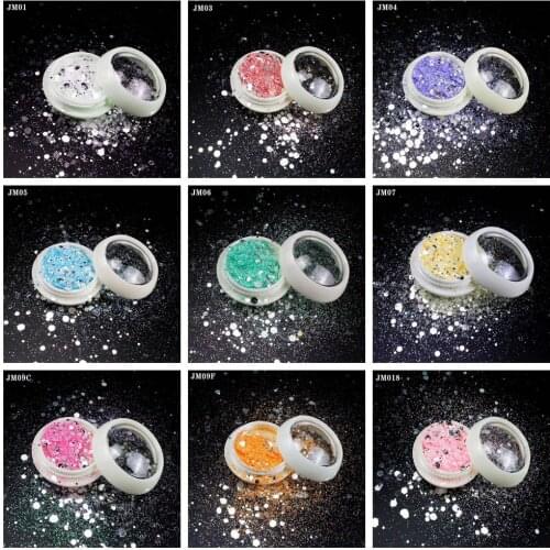 Holographic Nail Sequins Glitter Nail Accessories Colorful 3D Flakes Acrylic Nails Powder Shiny Manicure Designs Nail Sparkle