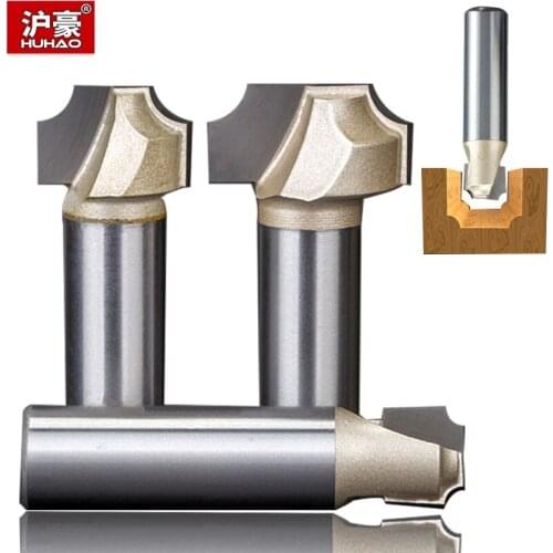 HUHAO 1pc 1/2" Shank Double Edging Router Bits For Wood Tungsten Carbide Flat Bottom Woodworking Cutters CNC Tool Milling Cutter