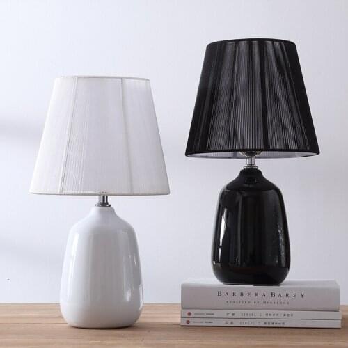 American Ceramic Table Lamp for Bedside Study Living Room LED Stand Light Home Lighting Bedroom Desk Lamp Modern Night Lights