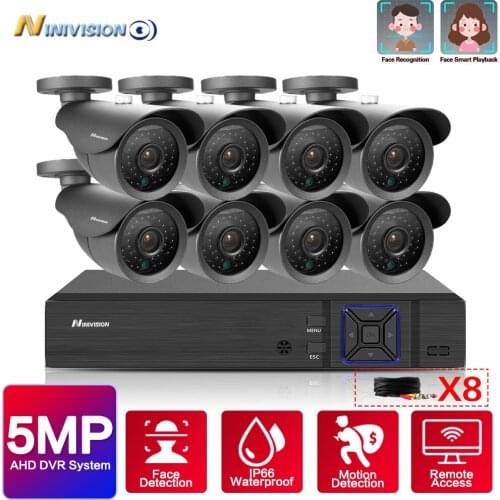 HD 5MP CCTV Camera Security System Kit 5mp AHD Cameras Outdoor IR Security Camera Video Surveillance System 8ch DVR Set
