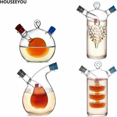 Creative Kitchen Tools Oil and Vinegar Sauce Glass Gravy Boats Sealed Multifunction Seasoning Glass Storage Wine Home Container
