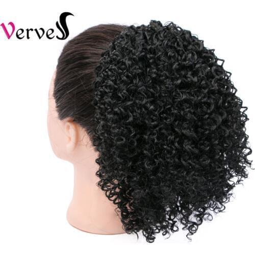 Curly Ponytail Hairpiece With Rubber band hair ring Chignon 10 inch crochet braid Synthetic Ponytail Hair Extension with Clip-in