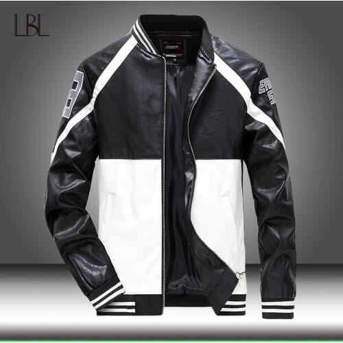 Leather Jacket Men Bomber PU Jackets Motorcycle Stand Collar Winter Autumn High Quality Business Coat Man Korean Version Outwear