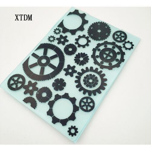 HOT plastic gear template craft card making paper card album wedding decoration scraping Emobossing folder