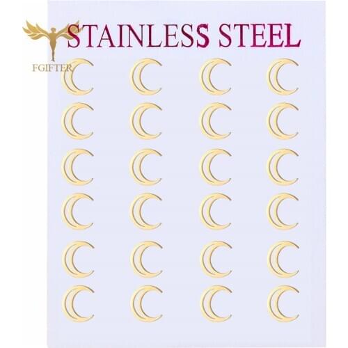Hot Selling Womens Stud Earrings Golden Stainless Steel Jewelry Moon Stud Earrings For Women Womens Accessories