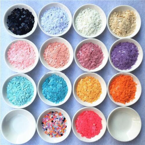 Multicolor Plastic Loose Sequins 2000pcs PVC sequins for Dress Home Party Wedding Decor Sequins Glass Beads Tube Spot 4mm