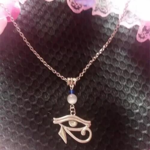 Fashion Tibetan Silver Eye of Horus Crystal beads Charms Statement Necklace & Pendants DIY Jewelry For Woman 5pcs B329