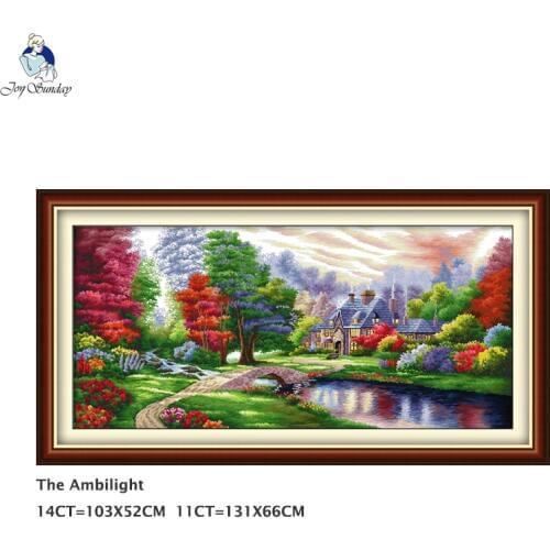 The Ambilight Patterns Aida Canvas Cross Stitch Kit 14ct and 11ct Counted DMC Cotton Thread Embroidery DIY Hand Made Needlework