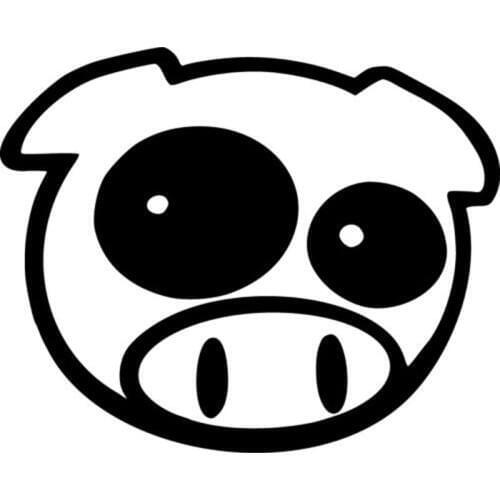 15.5X12.6CM MAD PIG MASCOT RALLY Fun Animal Car Stickers Motorcycle Decals Car Styling Black/Silver S6-2164