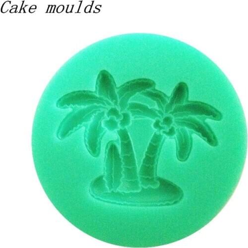 Wholesale Silicone mold K183 Mini coconut tree shape clay mold Fondant cake mold Free shipping