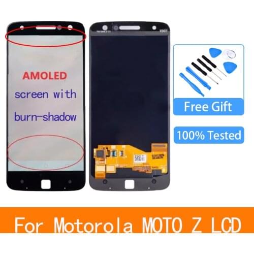 Original For Motorola MOTO Z Droid Display XT1650 XT1650-05 LCD Display Touch Screen Digitizer For Moto Z XT1650-03 Burn-Shadow