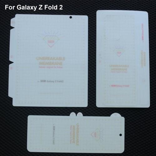 Matte Full Cover Membrane Unbreakable Hydrogel Film for Samsung Galaxy Fold Z Fold 2 5G Front and Back HD Clear Screen Protector