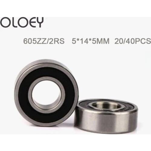 605 ZZ 2RS Bearing 5*14*5 mm Metal Sealed Bearing Garbon Steel Bearing 605 Miniature Bearing Hardware Transmission Parts