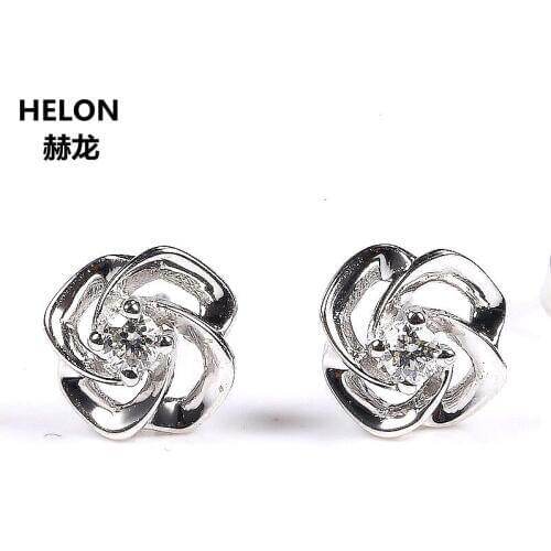 Solid 10k White Gold SI/H Full Cut Natural Diamonds Earrings for Women Stud Earrings Engagement Wedding Fine Jewelry Trendy