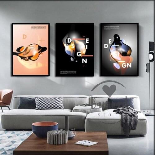 Modern Living Room Art Wall Art Colorful Abstract Liquid And Fluid Poster Canvas Painting Picture Wall Art Home Decoration