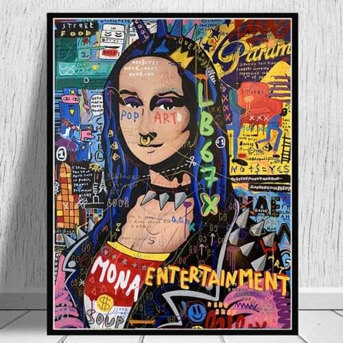 Modern Street Graffiti Art Posters 5D Diy Diamond Painting Cross Stitch Diamond Embroidery Mosaic Art Picture Funny MonaLisa