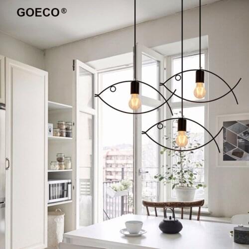 Modern Fish Pendant Light Nordic Iron Chandelier Hanging Lamp Living Room Bedroom Restaurant Kids Room Lighting Fixture E27