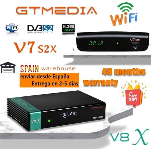 Satellite Receiver GTMEDIA V8X H.265 DVB S2 S2X Buildin Wifi CA Slot Scart Set Top Box GT MEDIA V7S 2X with usb wifi freesat v7