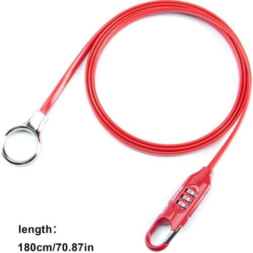 Bike Code Password 3-digit Combination Lock 180cm Bicycle Cable Rope Lock Anti-Theft Security Steel Wiring Bicycle Safety Lock