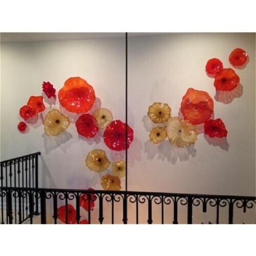 OEM Mouth Blown Borosilicate Glass New Style Craft Living Room Decor Plates Wall Art Contemporary