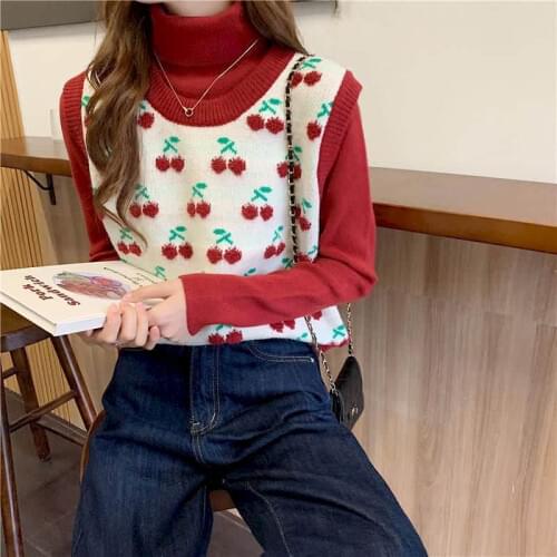 2021 Spring Autumn O-neck Sleeveless Sweater Vest with Stripes Women Tank Top 90s Clothes Vintage Oversize Pullover Preppy Style