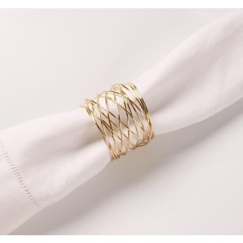 1pcs Hotel Gold Silver Wire Mesh Ring Mouth Ring Napkin Buckle For Weddings Dinner Parties Or Every Day Use Desktop Decorations