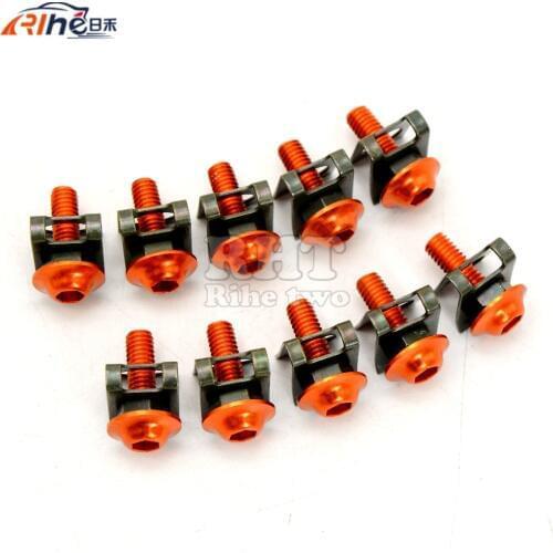 10 Pieces 6MM Motorcycle Fairing Body Screws For motorcycles RC 125 RC 390 350 SX-F 125 SX 50 SX 125 EXC 690 SMC R