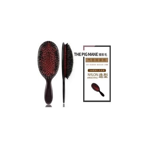 100pcs Oval Boar Bristle & Nylon Hair Comb Mini ABS Handle Anti-static Hair Scalp Comb Hairbrush Salon Hair Brush new