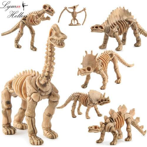 12Pcs/set Jurassic Dinosaur Fallen World 5 4 3 2 1 Fossil Skeleton Toy Kingdom Park Model Bones Figures Plastic Collection Kids