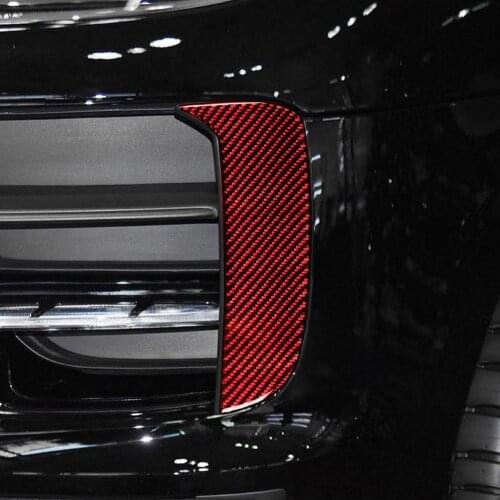 2Pcs Fog Light Trim Strip Wear-resistant Durable Carbon Fiber Anti-scratch Eyebrow Stripe Cover Trim for Porsches Macan 2018-202
